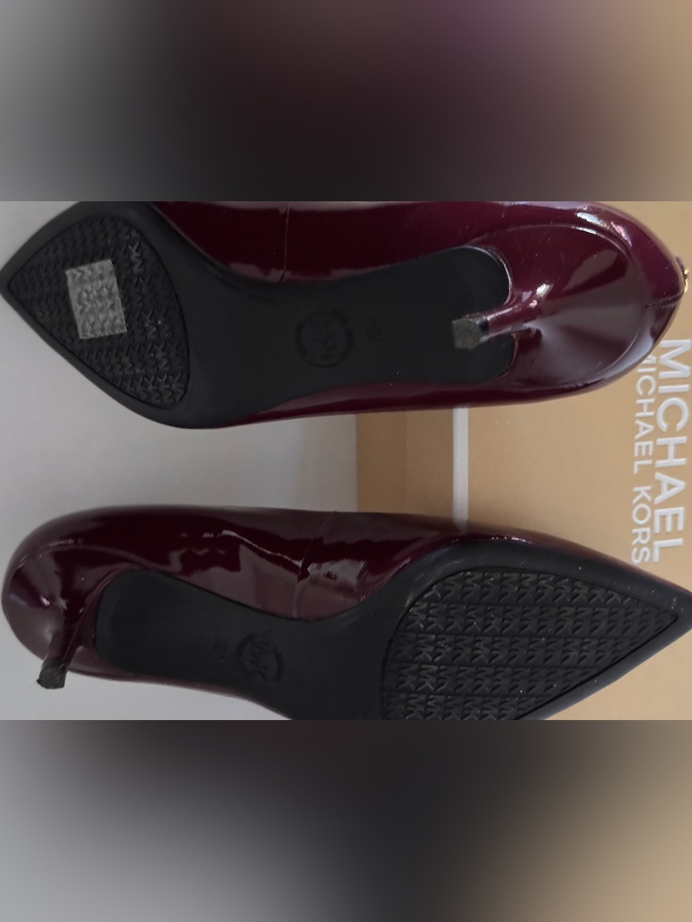 Michael Kors Women's Burgundy Patent Heels - Picture 7 of 8